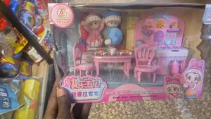 Kids Mini Doll House Kitchen Play Set With Furniture Baby Dolls