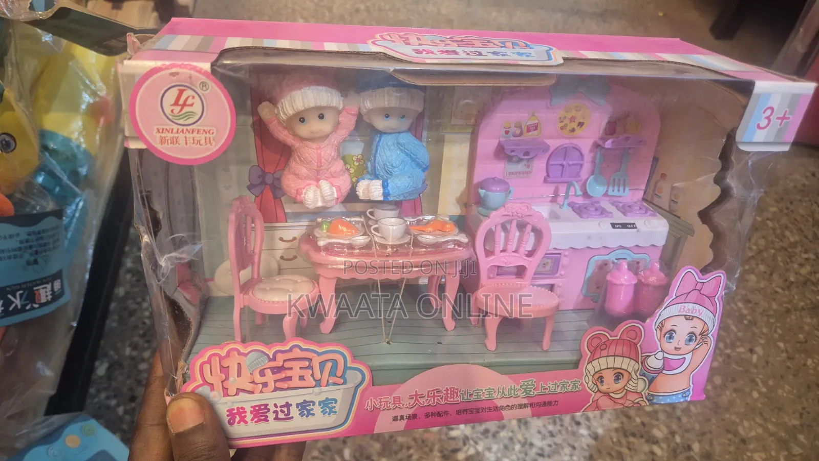 Kids Mini Doll House Kitchen Play Set With Furniture Baby Dolls