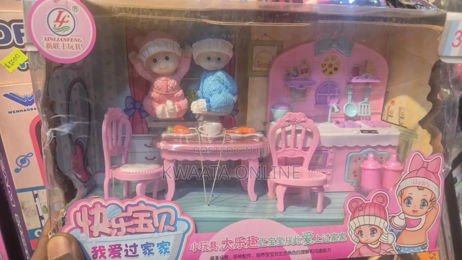 Kids Mini Doll House Kitchen Play Set With Furniture Baby Dolls