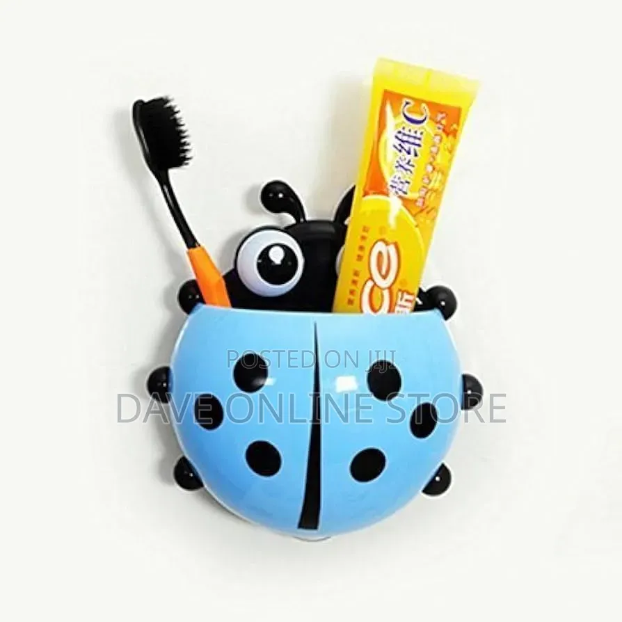 Ladybug Shaped Tooth Brush Holder With Suction Cup Toothpaste Holder