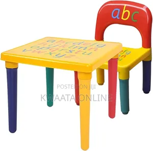 Abc Table and Chair Set Alphabet Childrens Plastic - Kids Toddlers