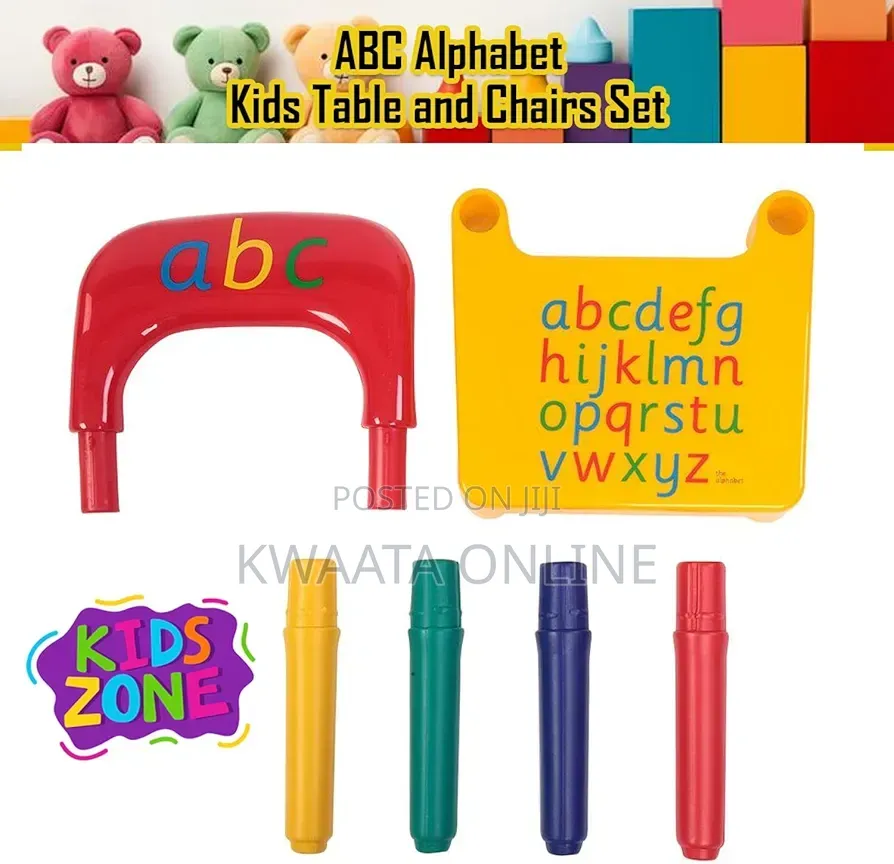Abc Table and Chair Set Alphabet Childrens Plastic - Kids Toddlers