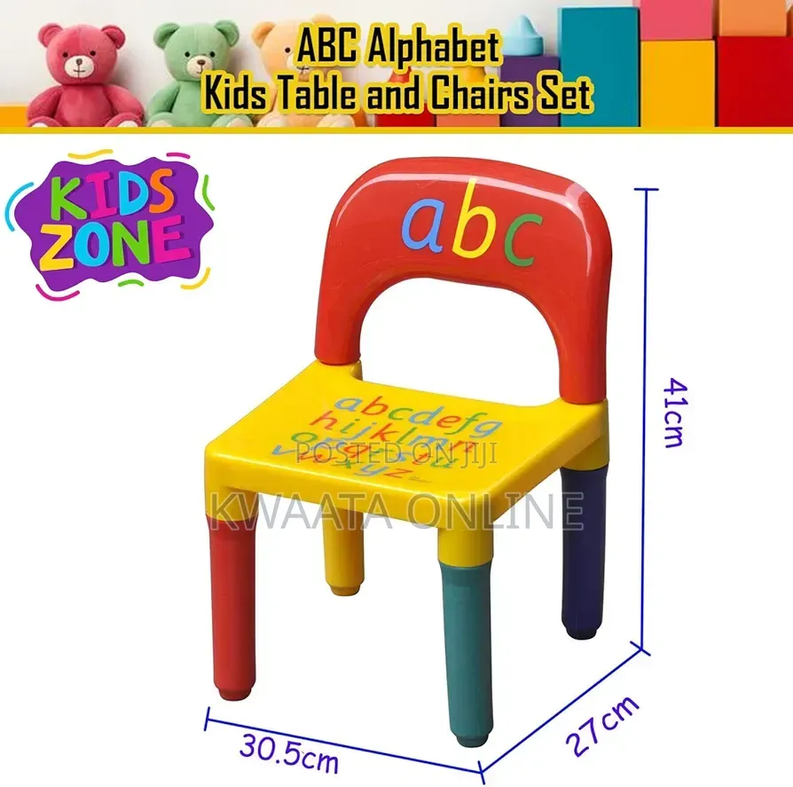 Abc Table and Chair Set Alphabet Childrens Plastic - Kids Toddlers