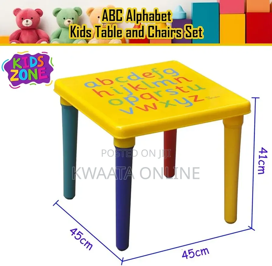 Abc Table and Chair Set Alphabet Childrens Plastic - Kids Toddlers