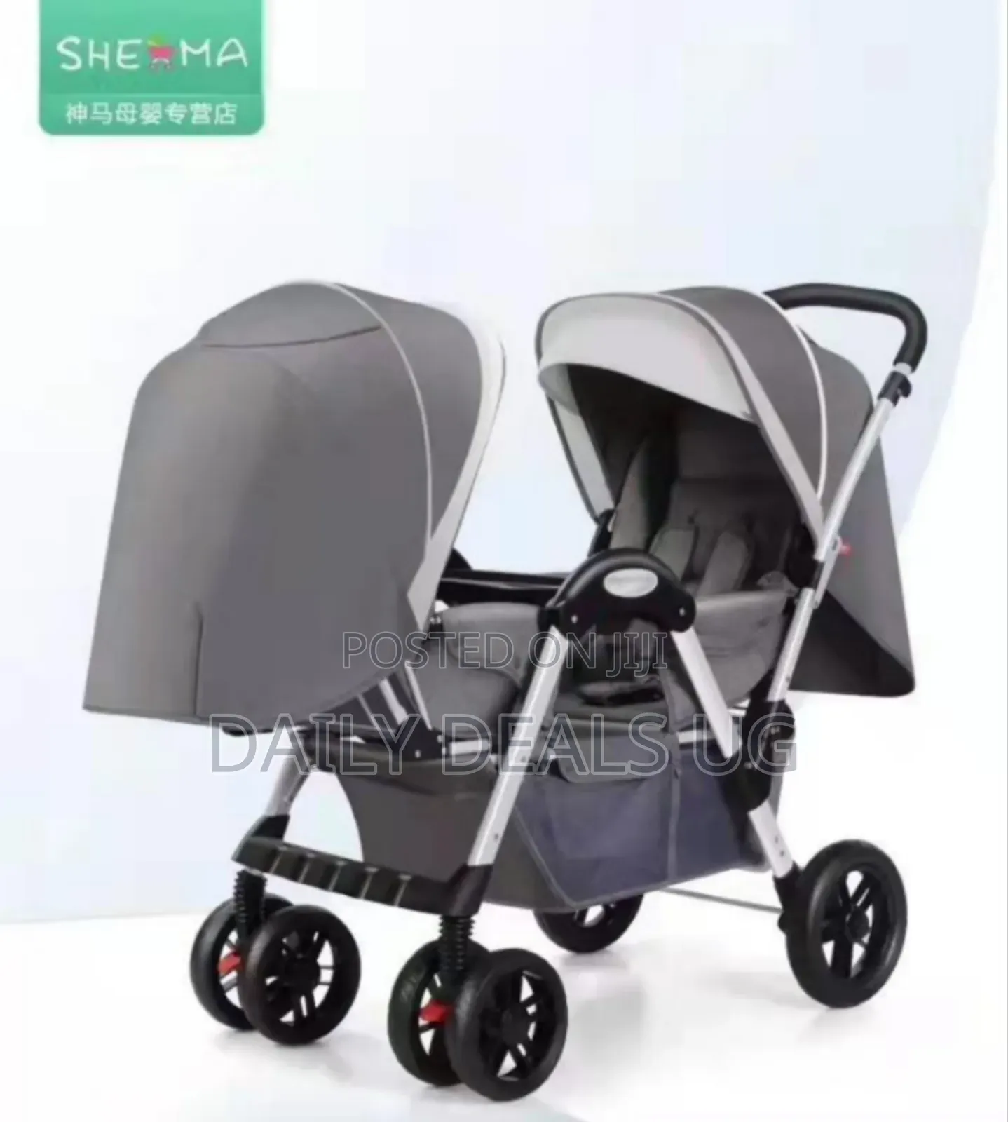 Twin Tandem Stroller Features a Foldable Design