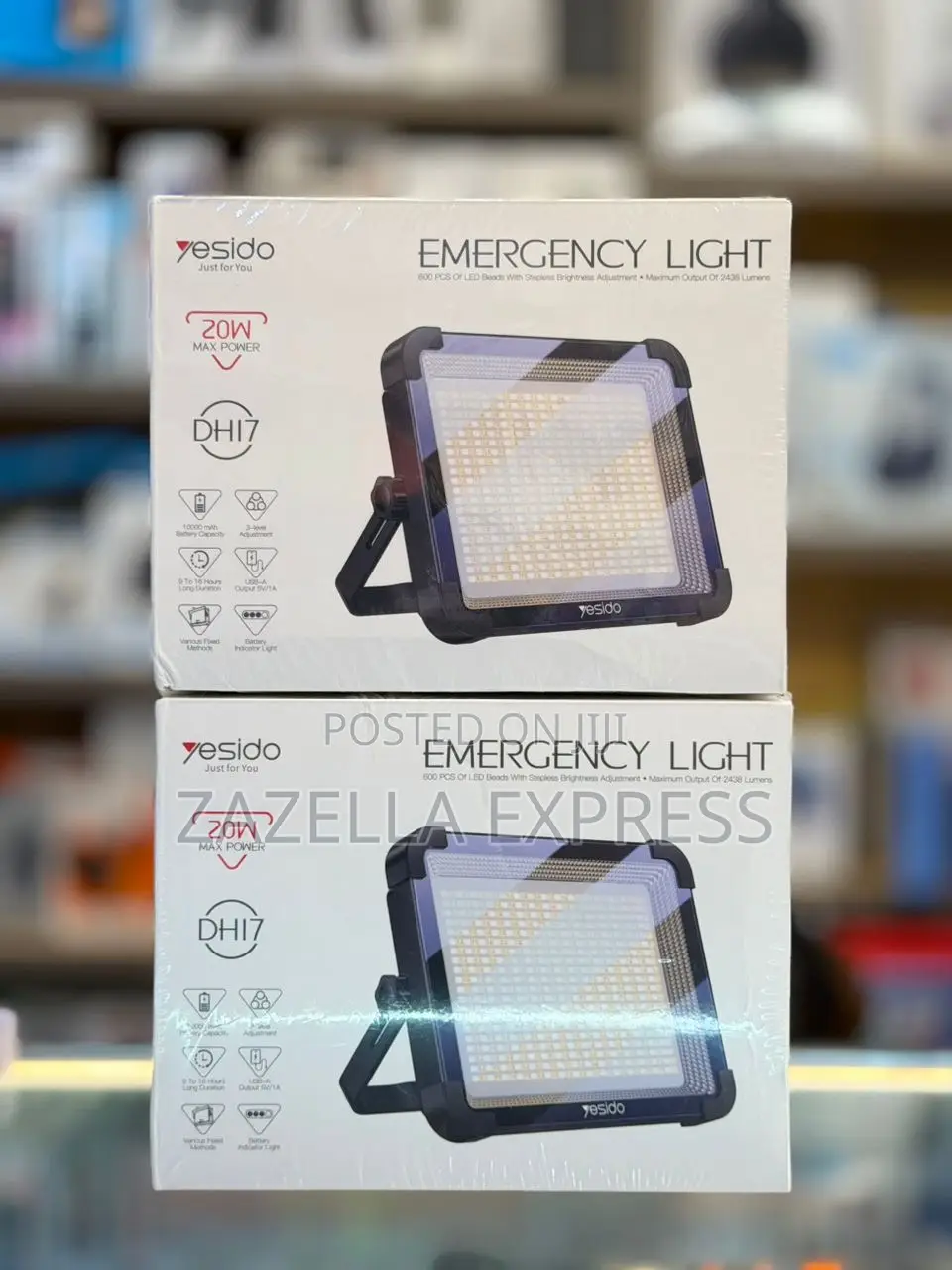 Yesido High Brightness Outdoor Floodlight Emergency Light 10,000mah