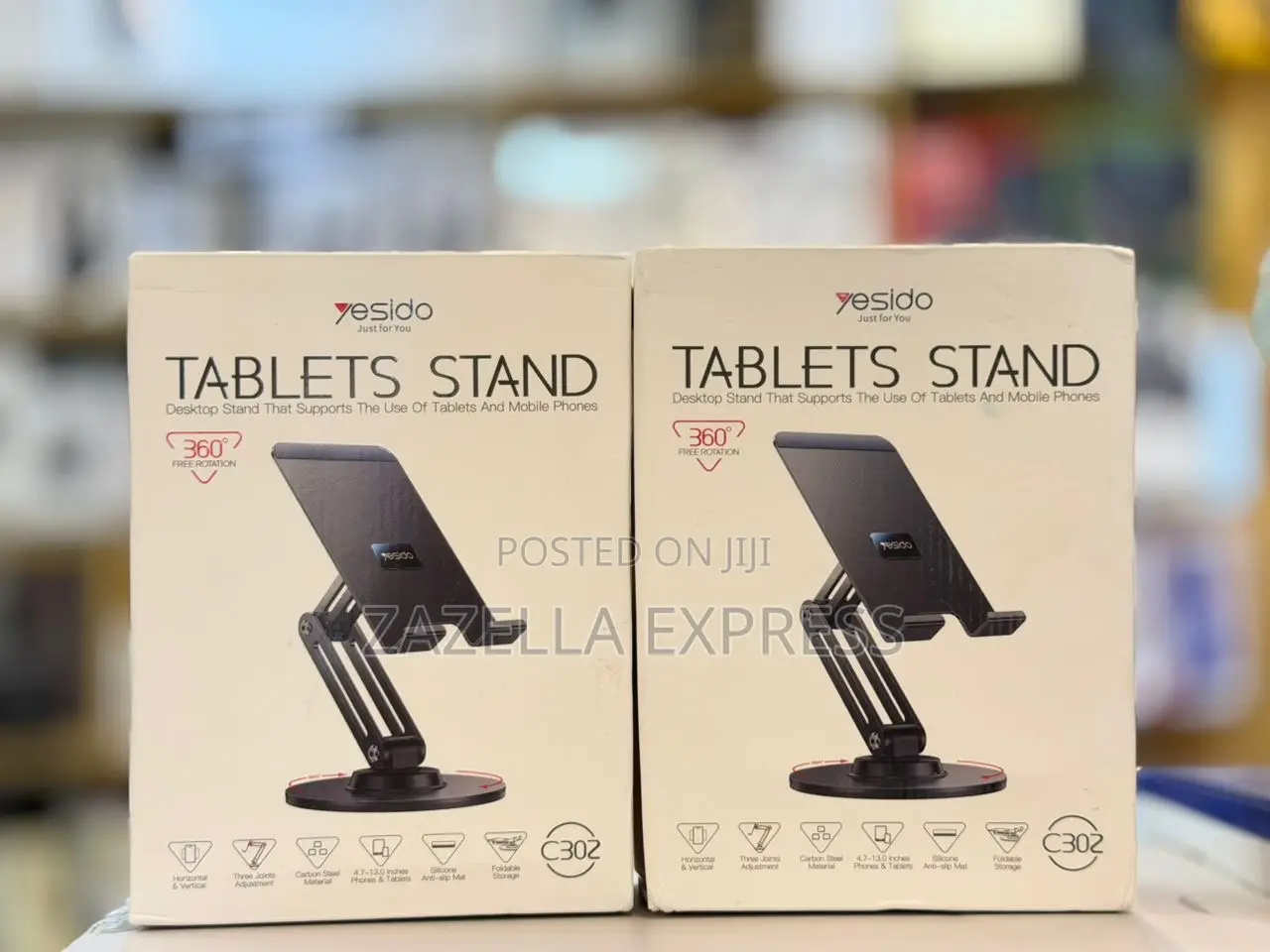 Yesido C302 360 Degree Rotation 3-Axis Foldable Desktop Tablet Stand