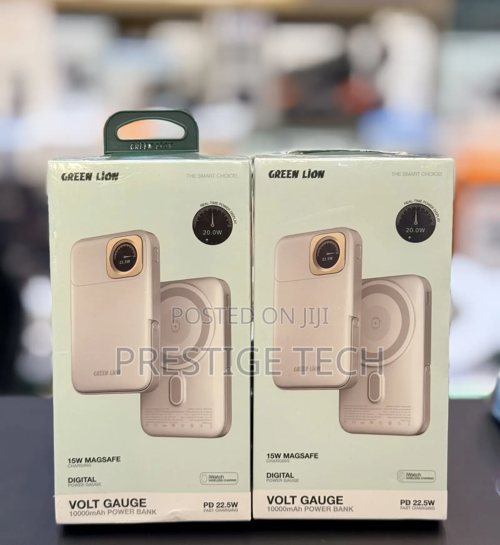Green Lion Volt Gauge 10000mah Power Bank With Real-Time Power Display