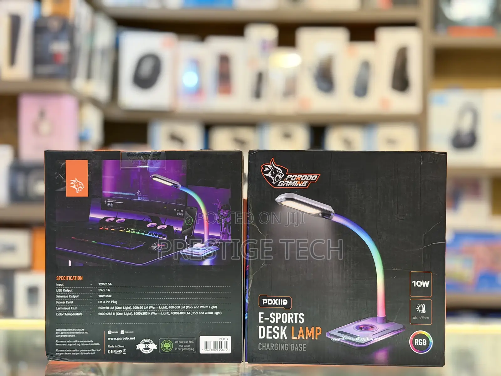 Porodo Gaming Multifunctional Esports Desk Lamp With Wireless Charger