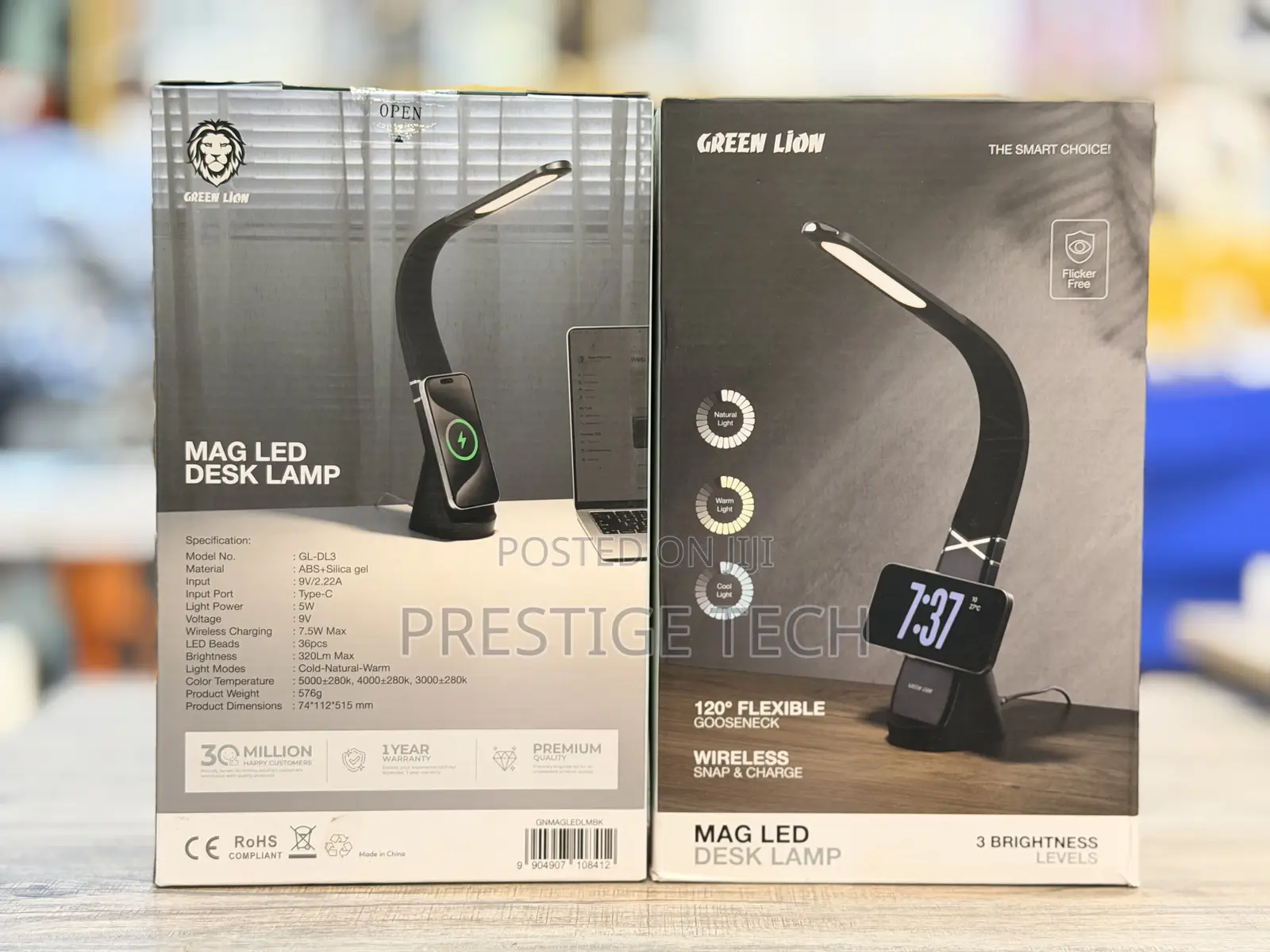 Green Lion Gooseneck Led Desk Lamp With Wireless Charger / Magsafe