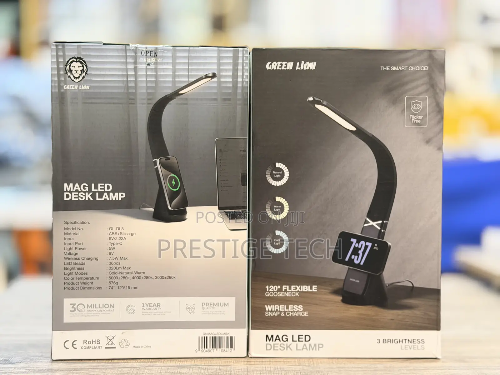 Green Lion Gooseneck Led Desk Lamp With Wireless Charger / Magsafe