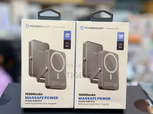 Powerology 10000mah Magsafe Power Bank, Built-in Stand, Glass Surface
