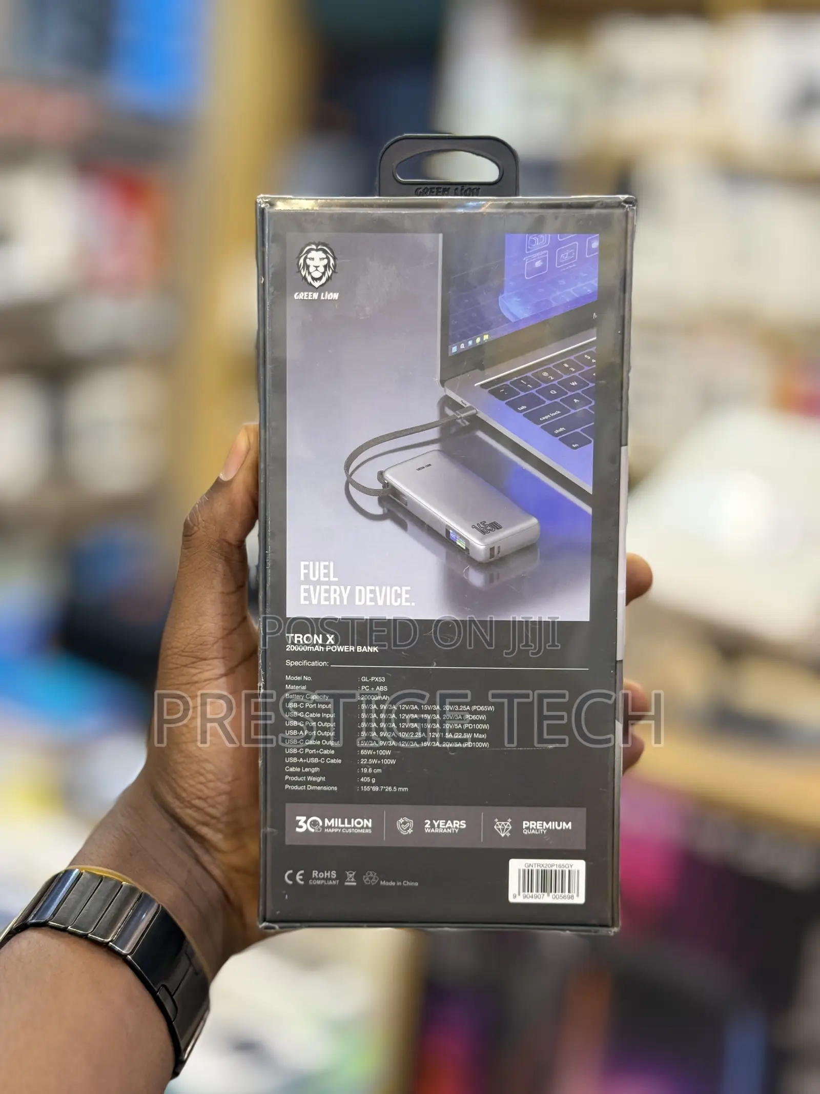 Green Lion Tron X 20000mah 165w Laptop Power Bank With Built in Cable