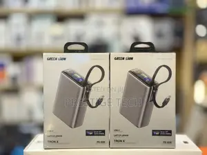 Green Lion Tron X 20000mah 65w Power Bank, Built-in 65w Usb C Cable