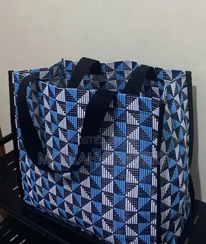 Geometric PVC Reusable Wooven Shopping Bags
