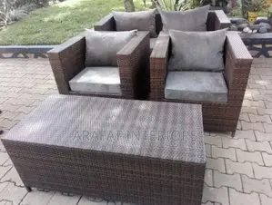 Beautiful Dark Brown Wicker Patio Set