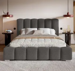 This Dark Gray Upholstered Bed