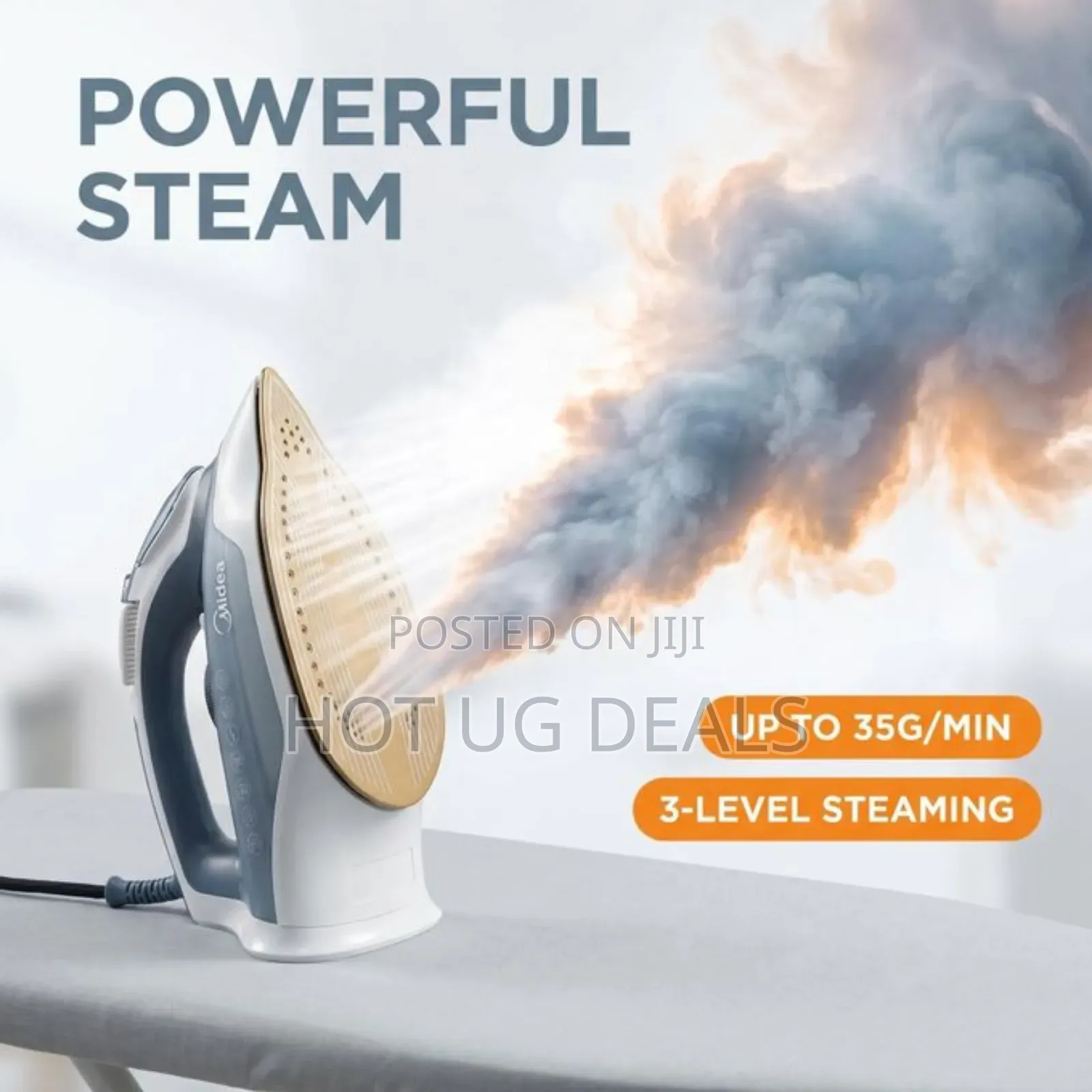 Midea High-Power Steam Iron With Ceramic Soleplate 3100w - Grey