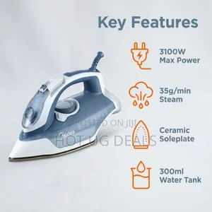 Midea High-Power Steam Iron With Ceramic Soleplate 3100w - Grey