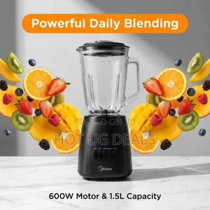 Midea 2 in 1 1.5l High Quality Glass Blender 600w-Black