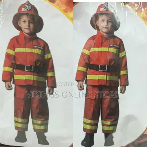 Kid's Red Firefighter Role-Play Costume Set