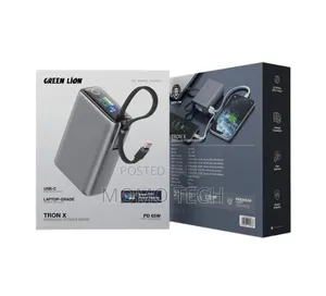 Green Lion Tron X 20000mah 165w Power Bank, Built-in 65w Usb C Cable
