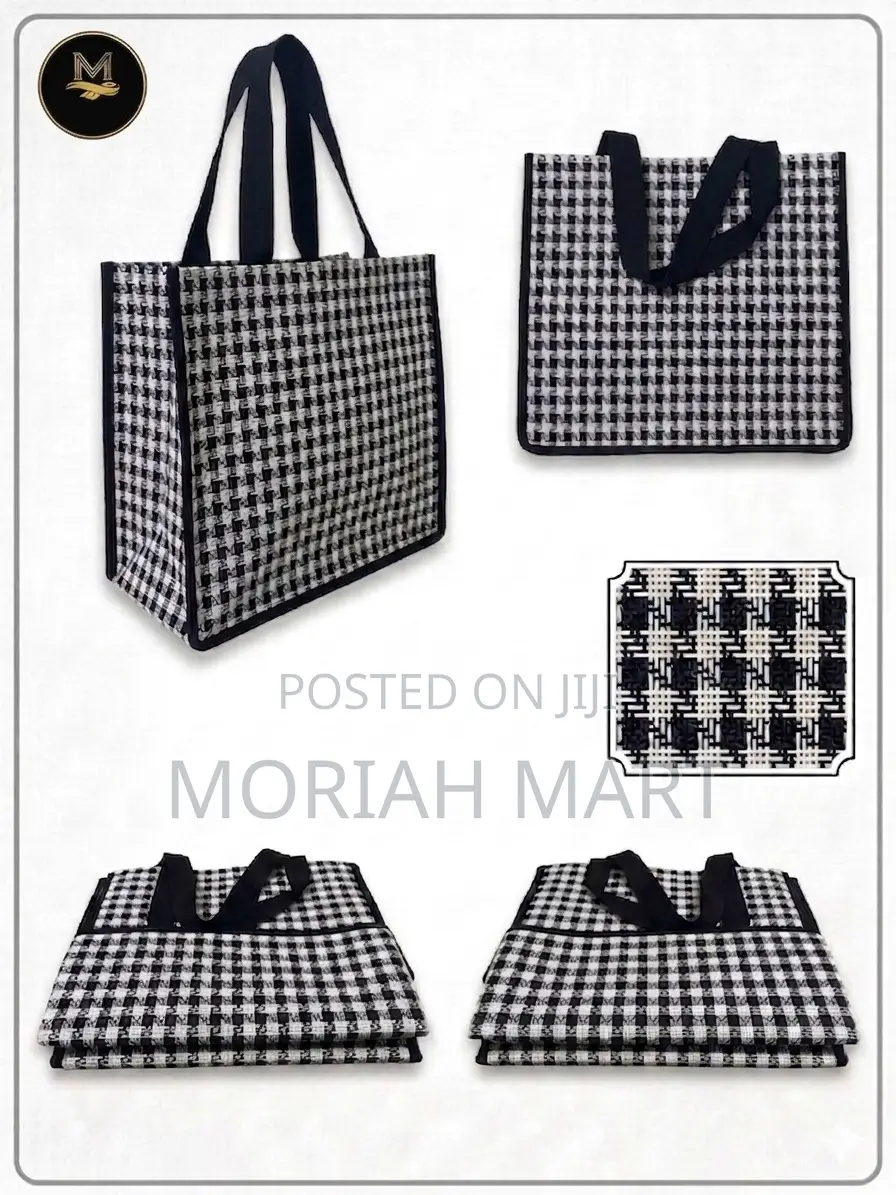 PVC Checkered Reusable Wooven Shopping Bags