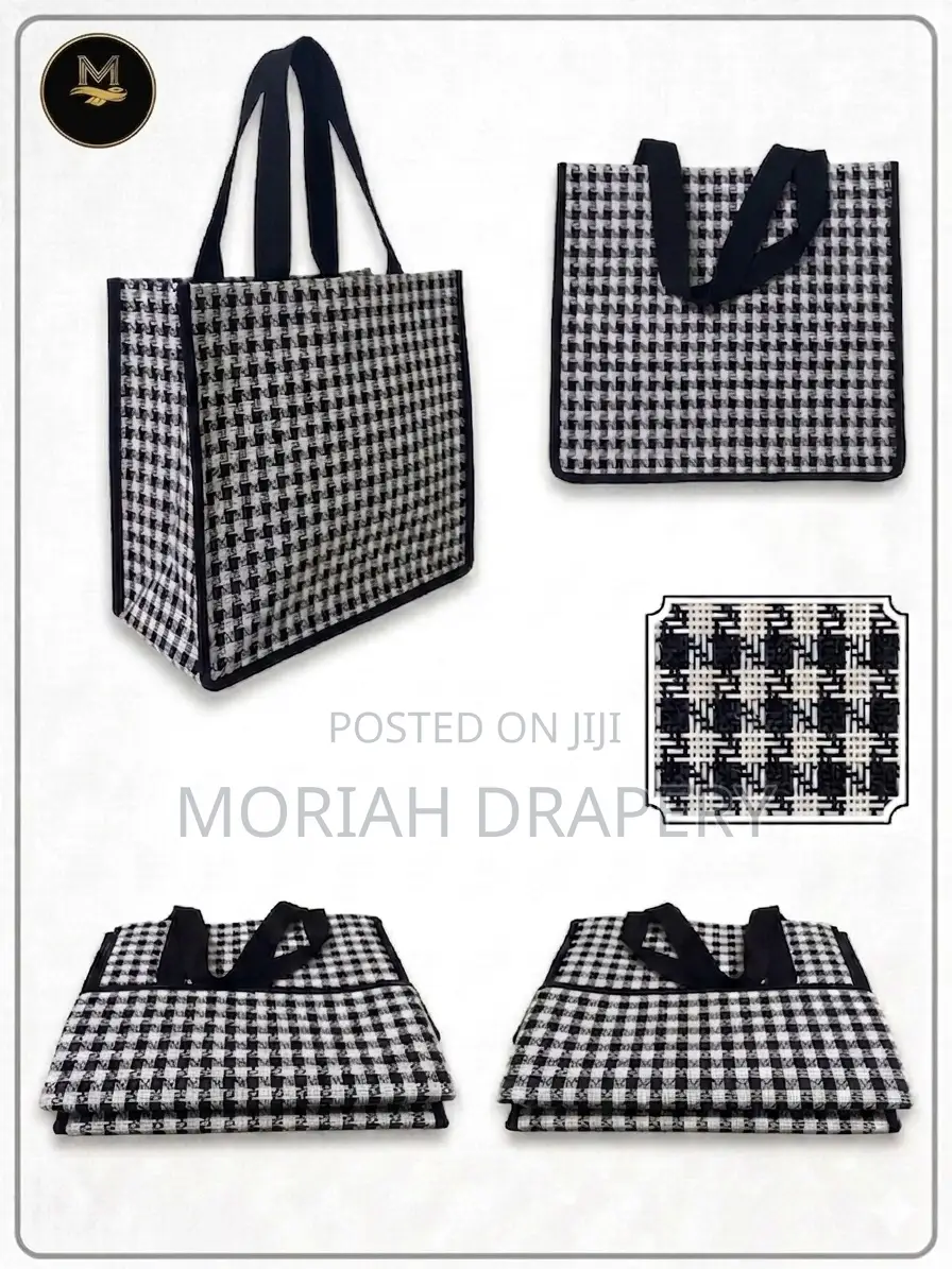 PVC Checkered Reusable Wooven Shopping Bags