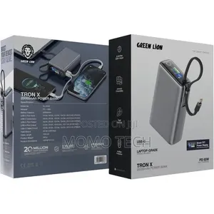 Green Lion Tron X 25000mah 100w Power Bank With Built in Usb C Cable