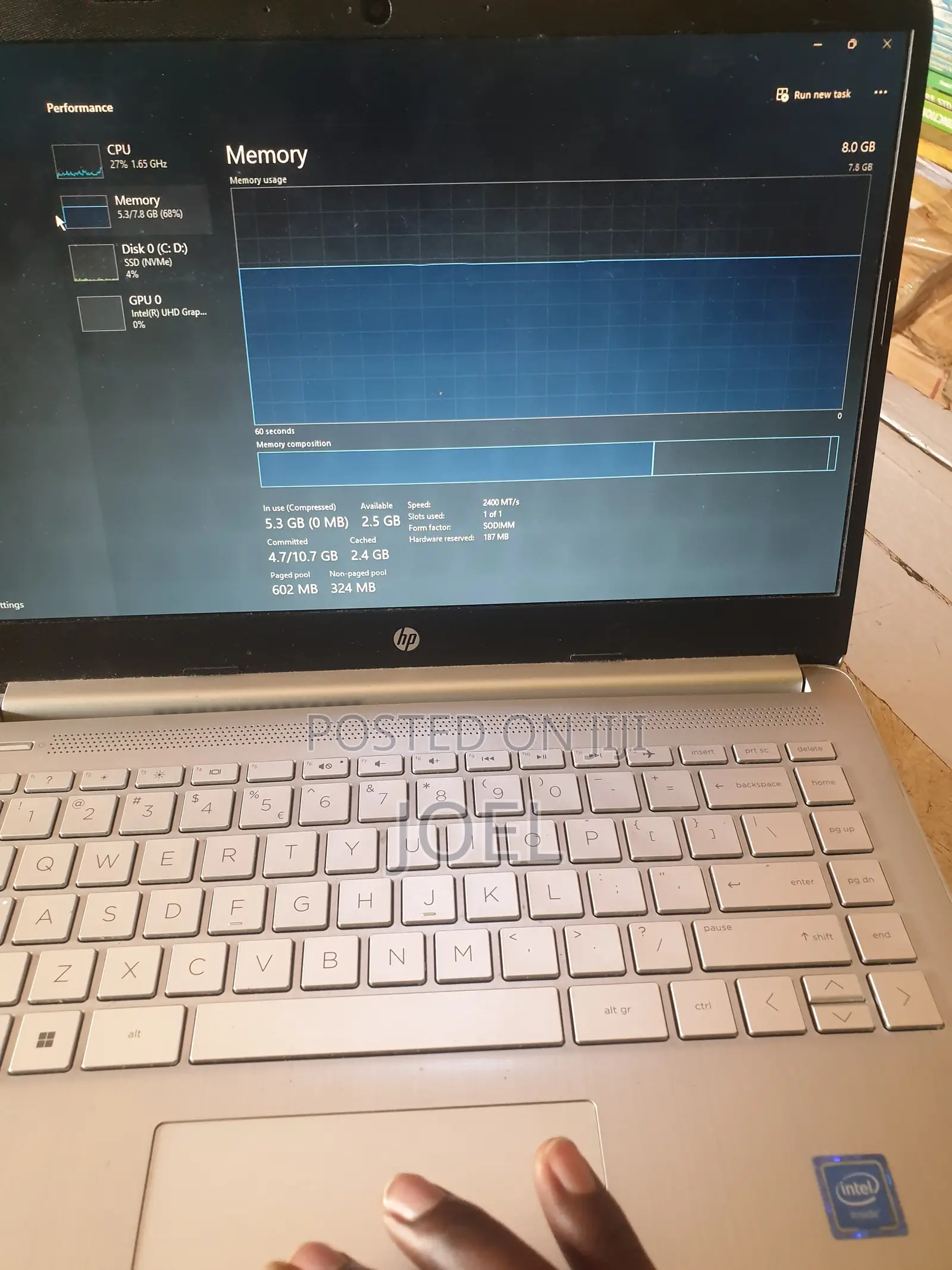 Laptop HP 8GB Intel Celeron SSD 250GB