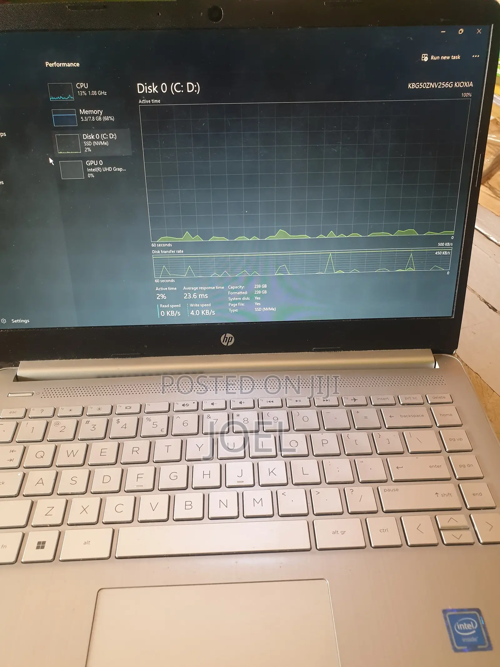 Laptop HP 8GB Intel Celeron SSD 250GB