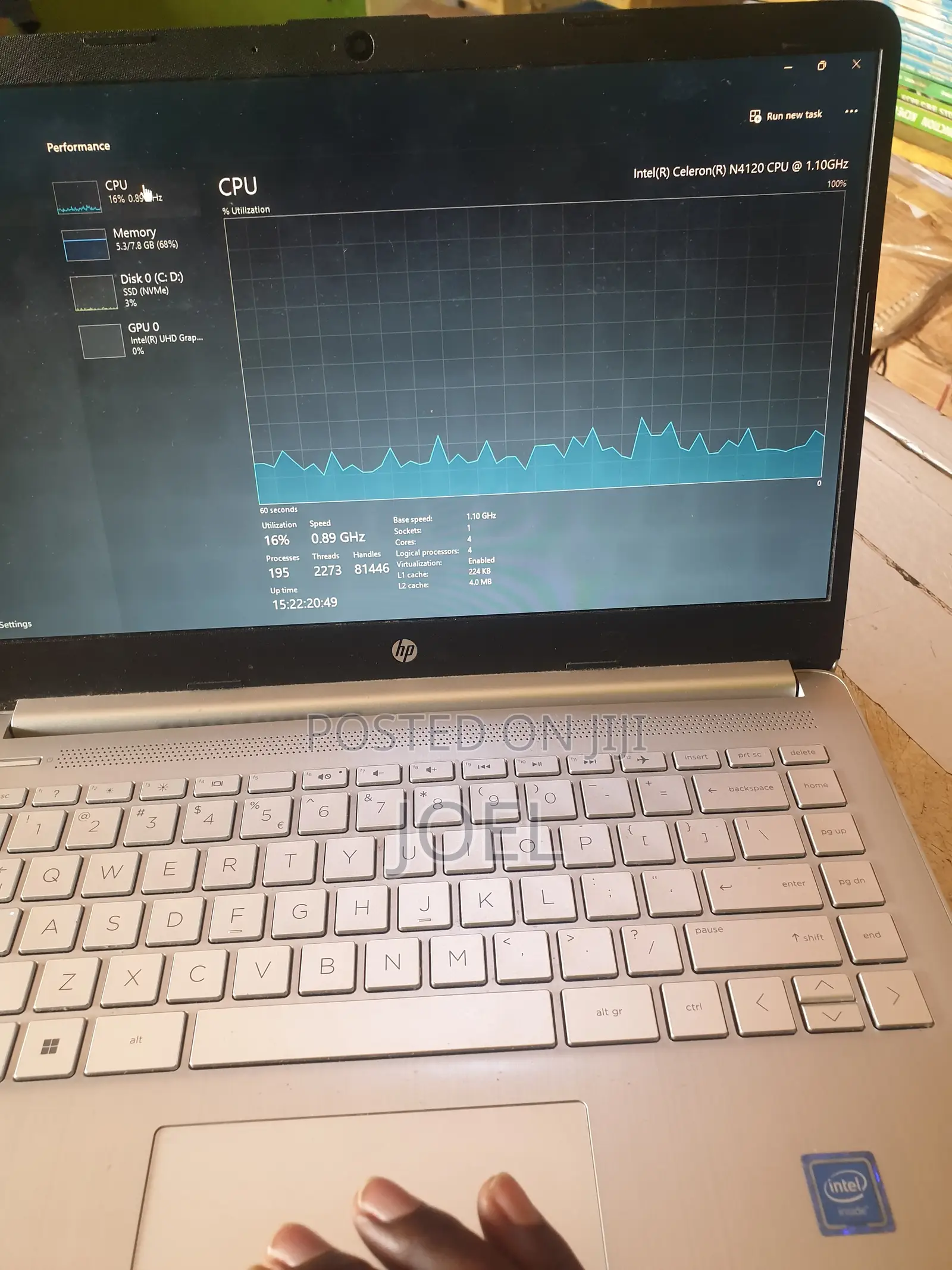 Laptop HP 8GB Intel Celeron SSD 250GB