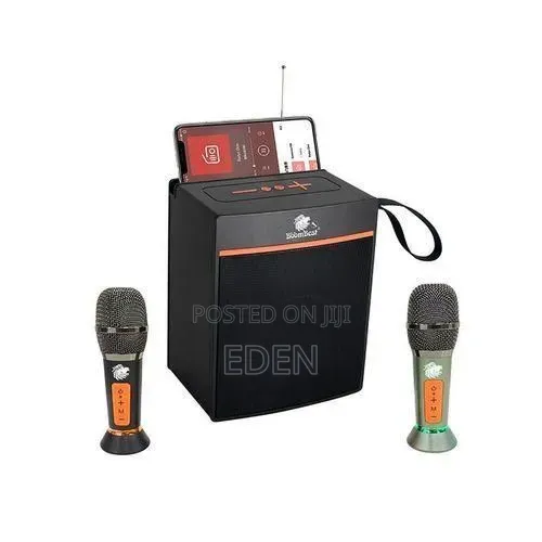 Super Bass Speaker With 2 Wireless Microphones, Bluetooth Tf and Usb