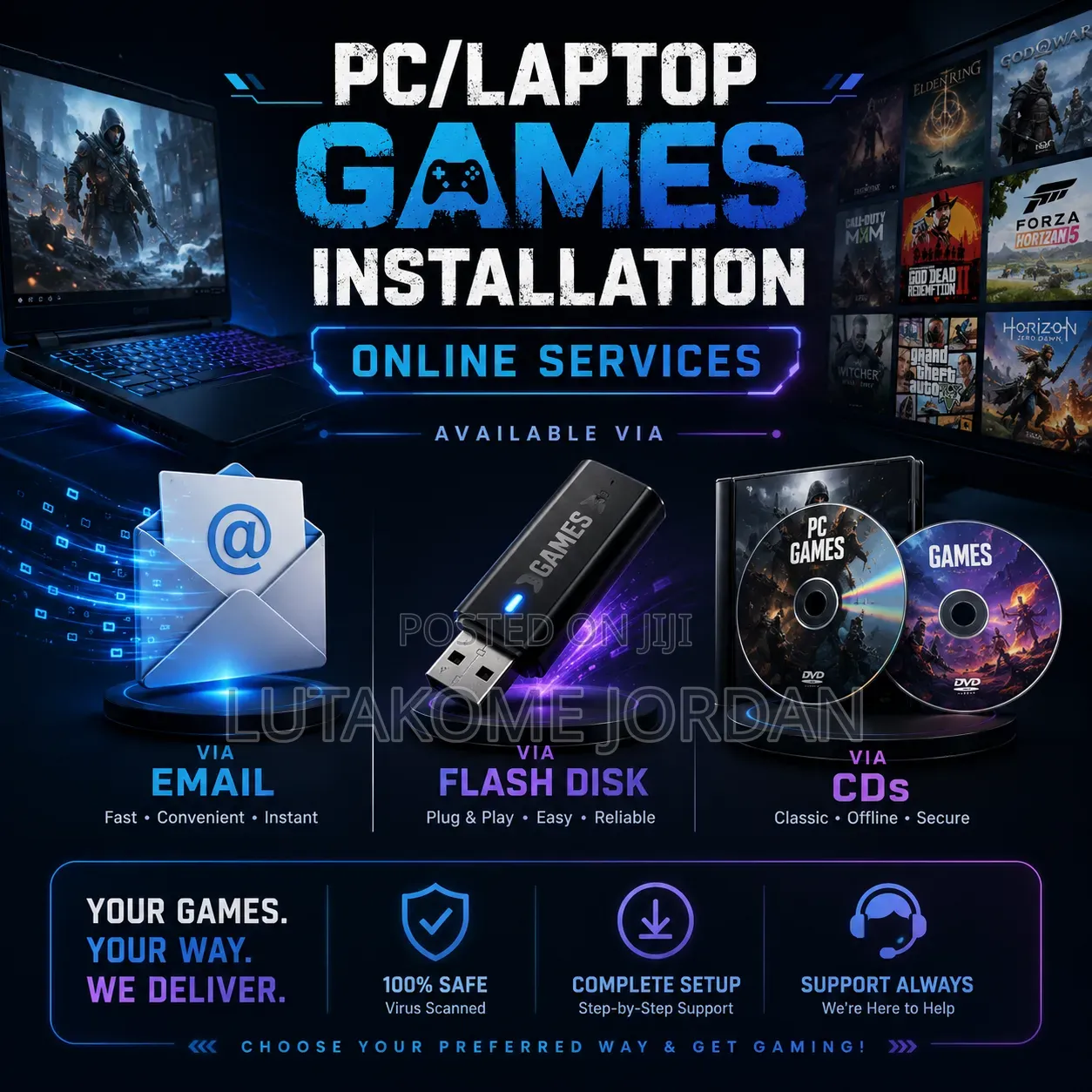 We Do Online Pc/Laptop Games Installation Services Anywhere Anytime