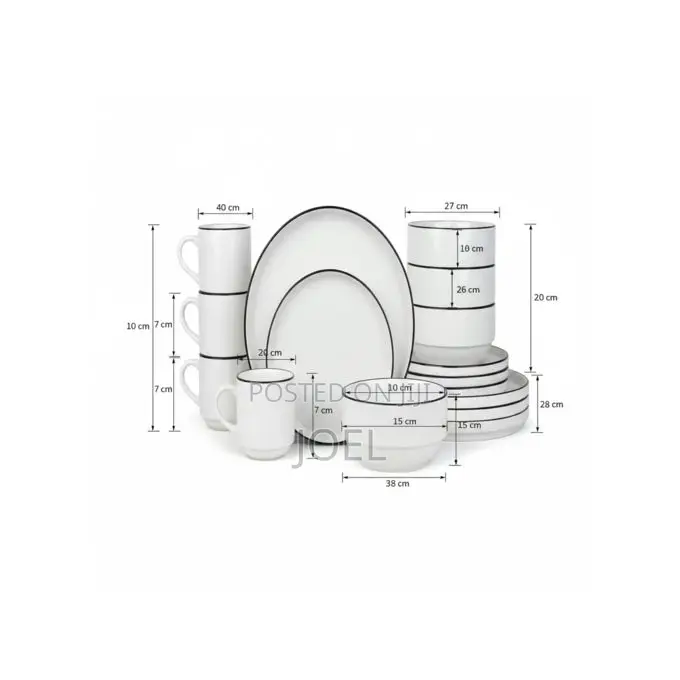 Dinner Set With Plates, Cups, Bowls