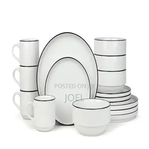 Dinner Set With Plates, Cups, Bowls