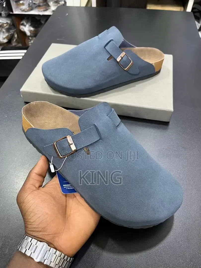 Birkenstock Boston Clogs in Suede With Buckle Strap