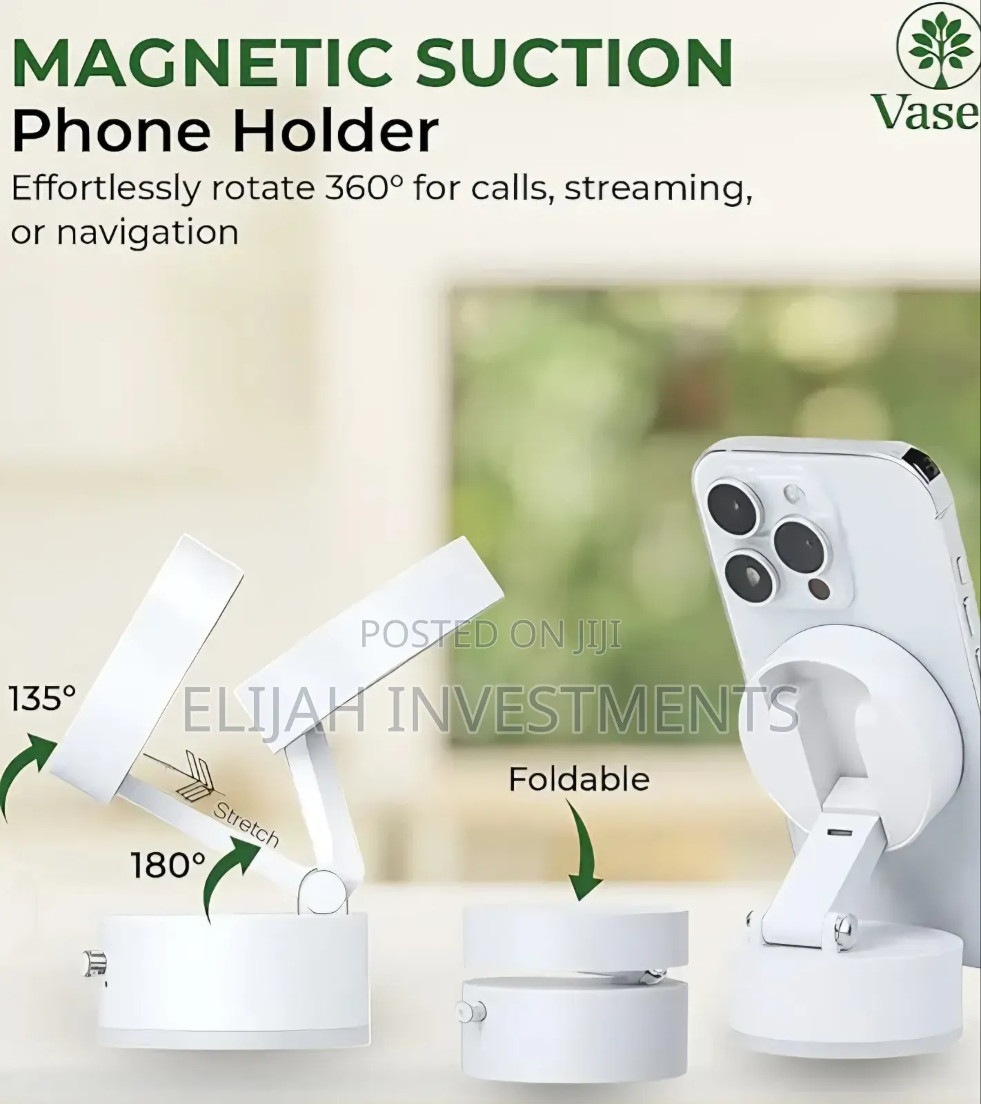 Vacuum Suction Magnetic Phone Holder