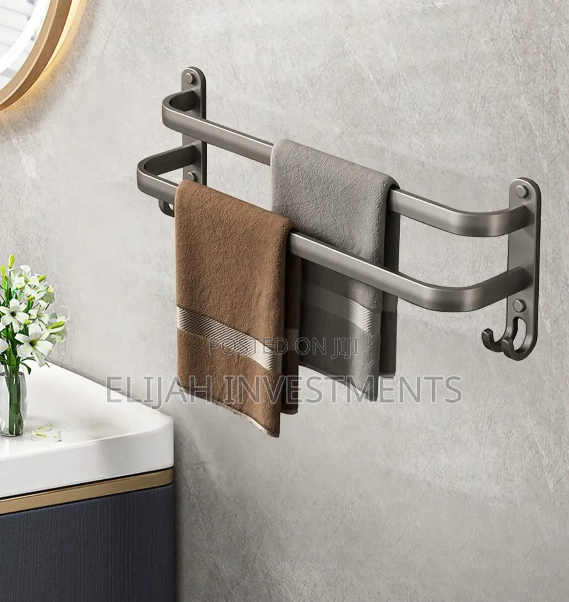 Stainless Steel Double-Rod Towel Rack