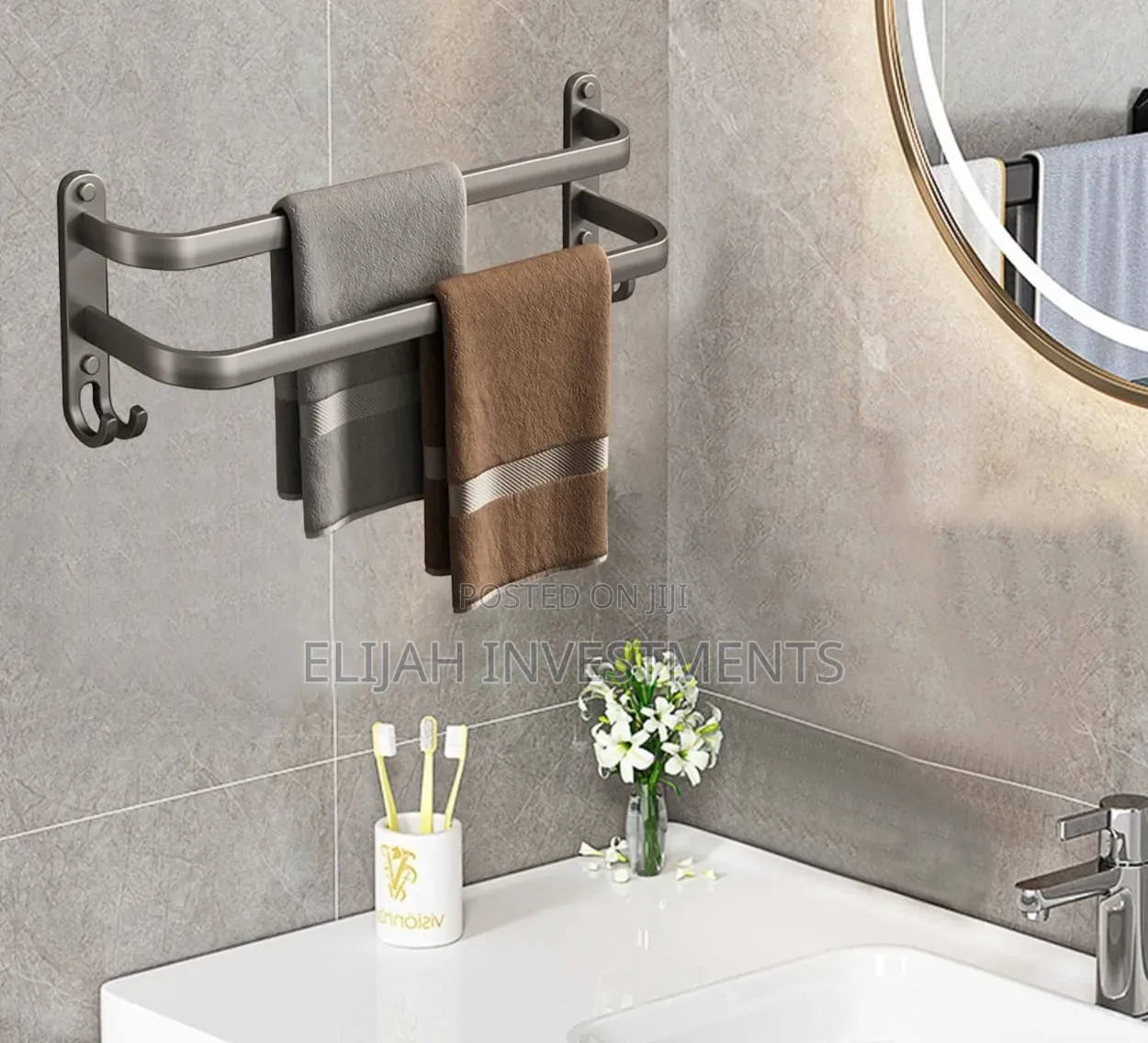 Stainless Steel Double-Rod Towel Rack
