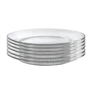 Anniversary Deal Clear Glass Circular Dinner Plates–Transparent
