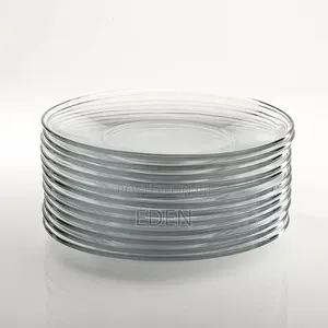 Anniversary Deal Clear Glass Circular Dinner Plates–Transparent