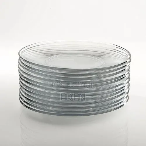 Anniversary Deal Clear Glass Circular Dinner Plates–Transparent