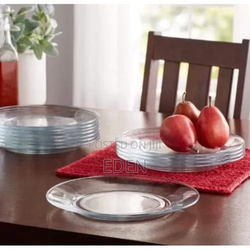 Anniversary Deal Clear Glass Circular Dinner Plates–Transparent