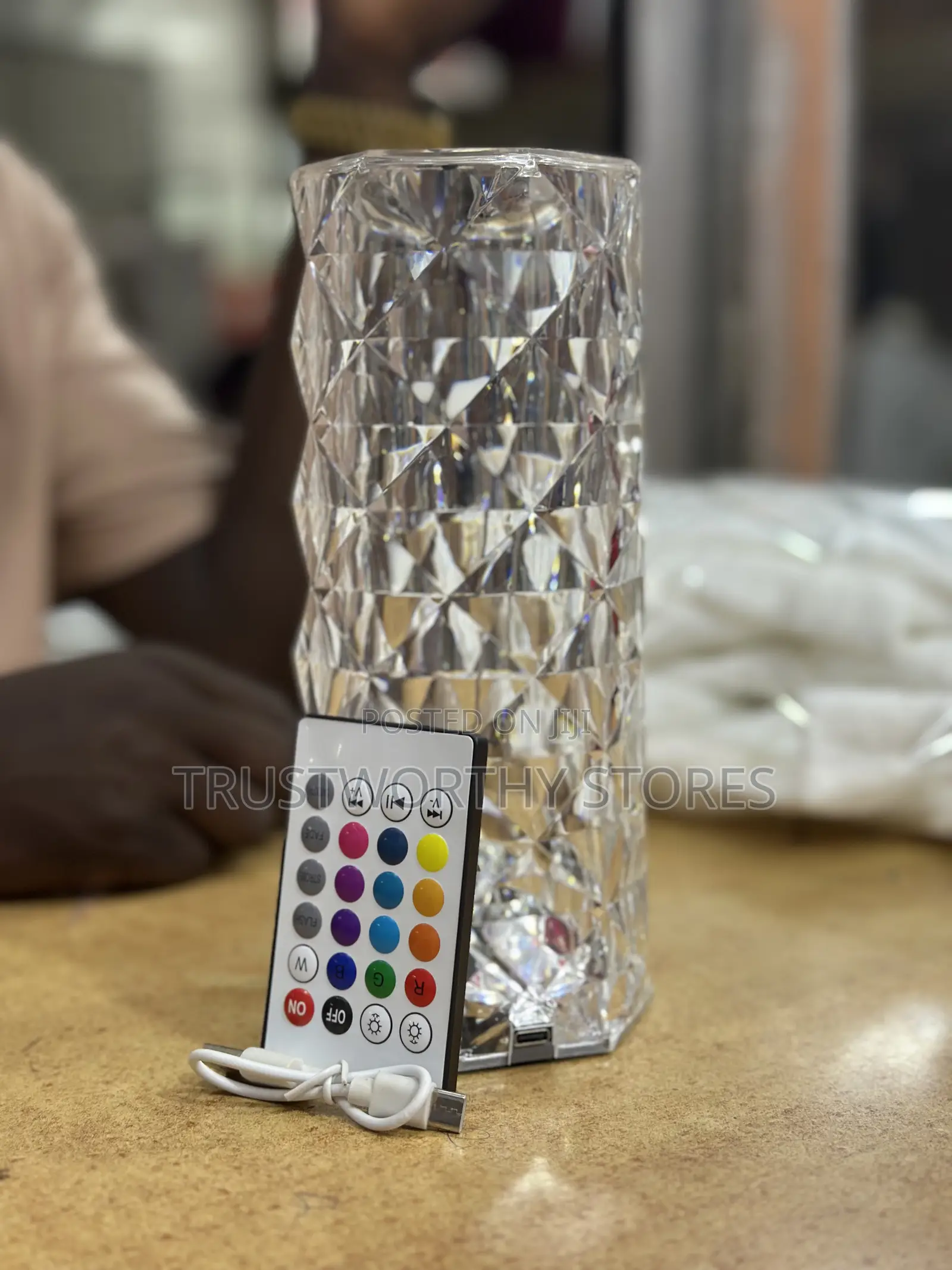 Touch Diamond Table Lamp With Remote, Changing Color