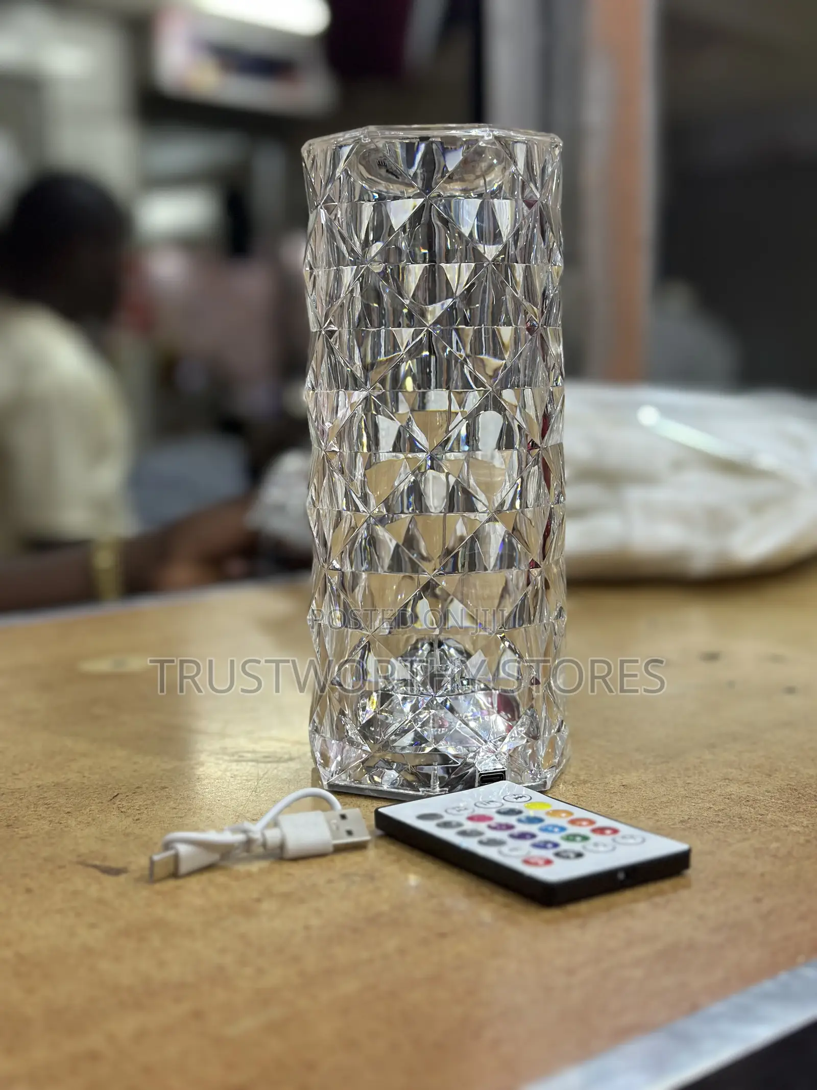 Touch Diamond Table Lamp With Remote, Changing Color