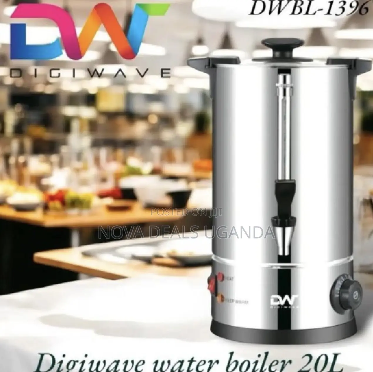 Digiwave 20l Stainless Steel Commercial Water Boiler Dw-wb1396