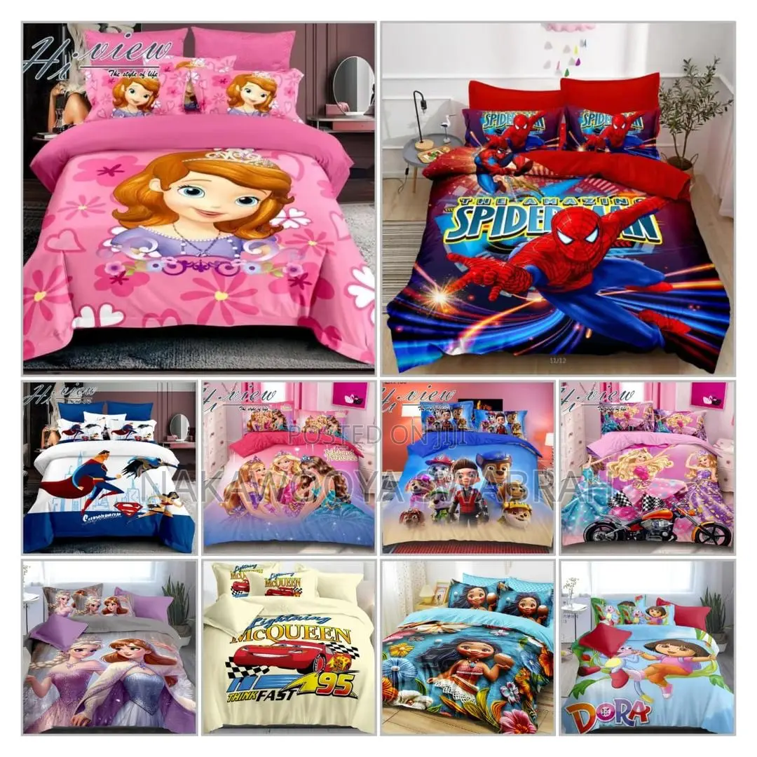 Kids Cartoon Printed Bedsheet Set