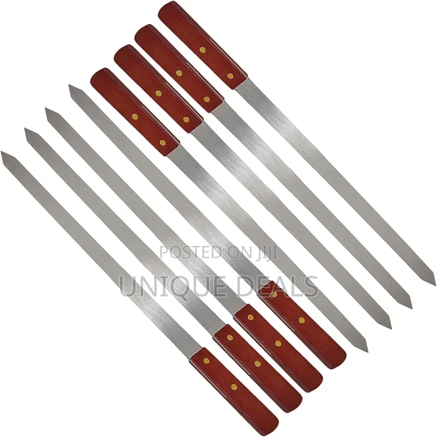 (8pcs) Flat Barbecue Skewers, Stainless Steel, 60 Cm