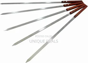 (8pcs) Flat Barbecue Skewers, Stainless Steel, 60 Cm